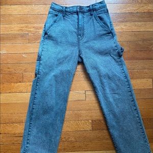 teal acid wash carpenter pants